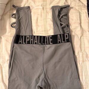 Alphalete Women's Gray Leggings with Black Waistband